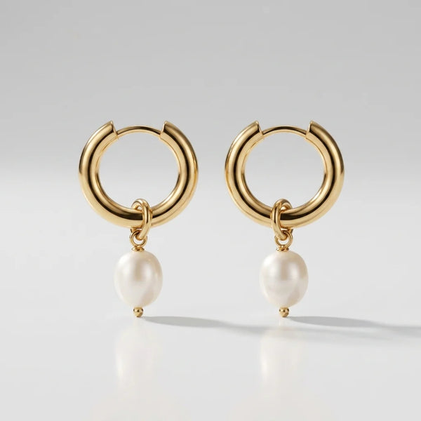 Bethany Pearl Drop Hoop